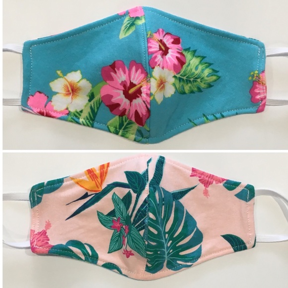 Accessories - 3 Layers Reversible Hibiscus Foliage Washable Mask